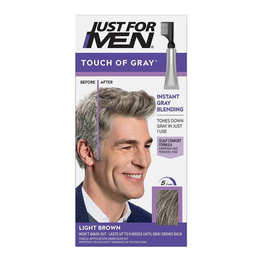 Just For Men Touch Of Gray Hair Color Light Brown Gray T 25, 1 Ea